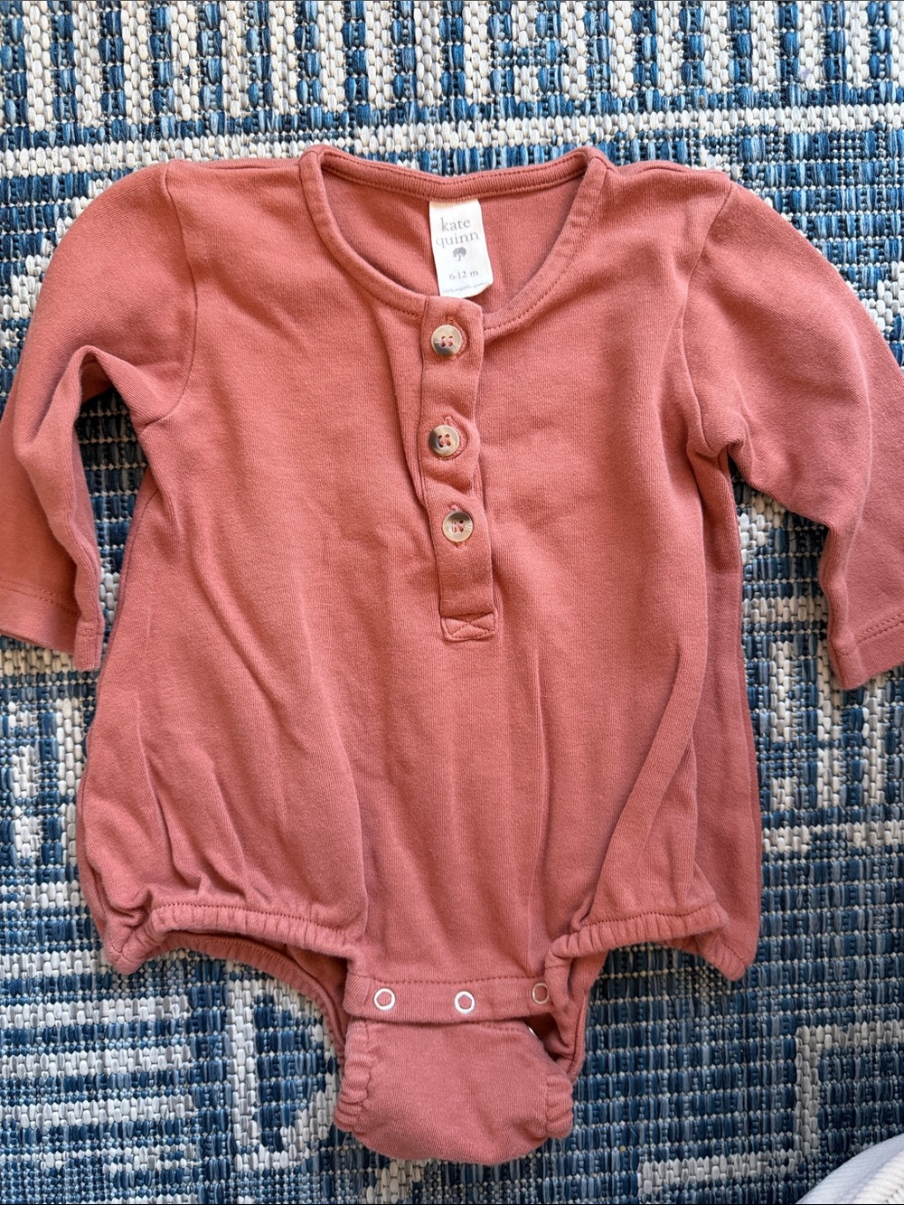 kate quinn Dusty Rose Long-Sleeve Button Front Bodysuit